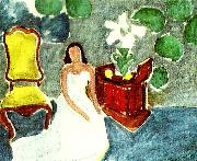 Henri Matisse flicka i vit klanning oil painting reproduction